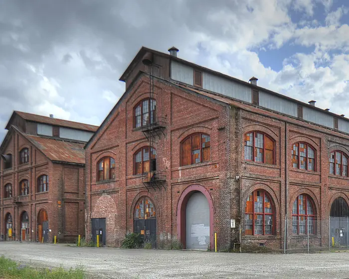 an exterior view of the Central Shops Historic District