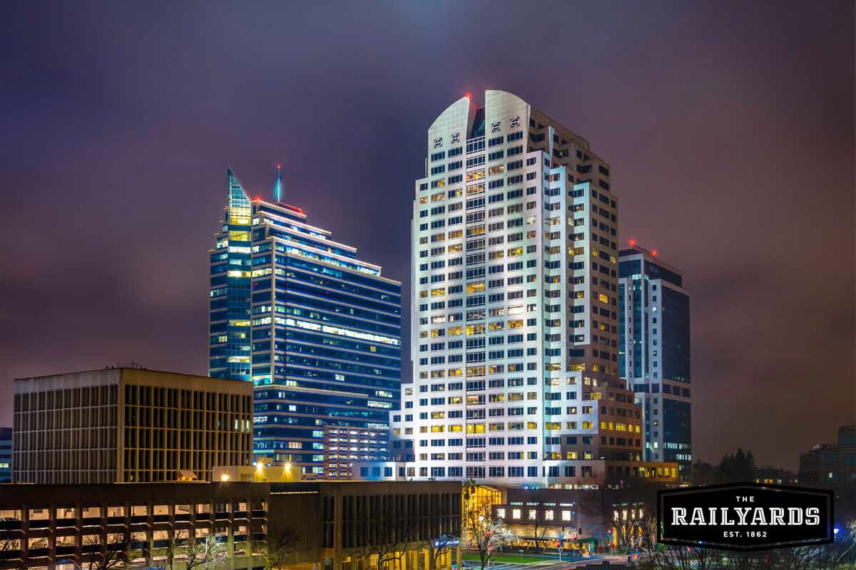 An image of Sacramento at night. Learn more about the 5G tech coming to the city.