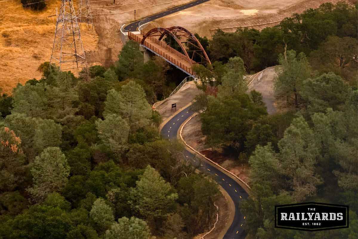 Image of the Johnny Cash Trail in Folsom, CA. Find more bike trails near Sacramento.