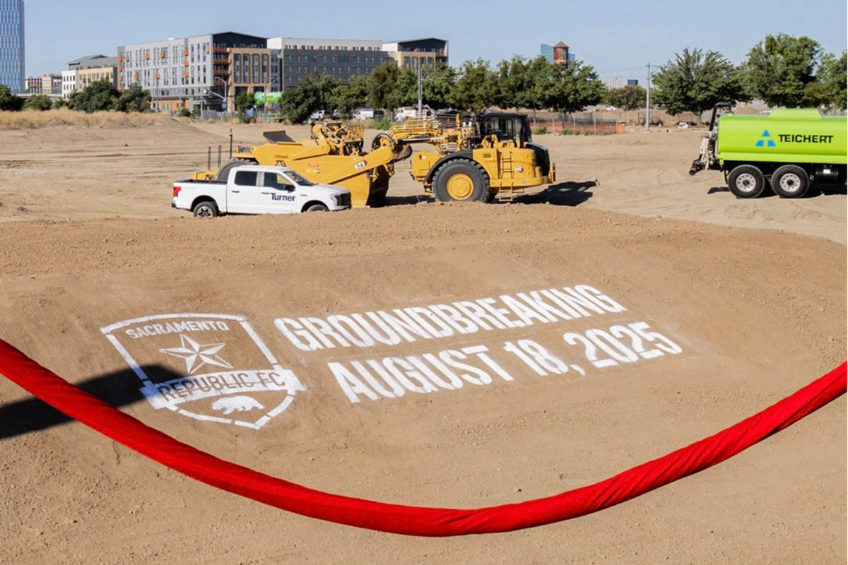 An image of the groundbreaking for Republic Stadium on August 18, 2025.