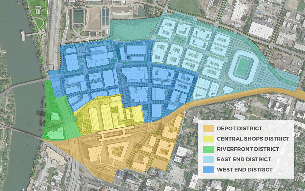 The Sacramento Railyards 5 District Map