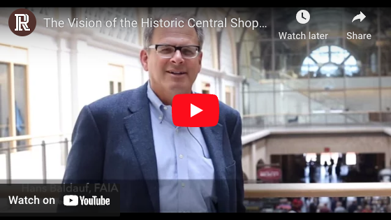 Screen grab of YouTube video The Vision of the Historic Central Shops