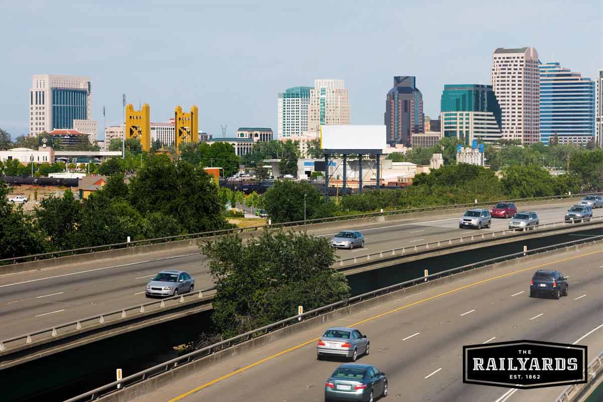 Image features traffic in Sacramento. Learn more about autonomous cars in California.
