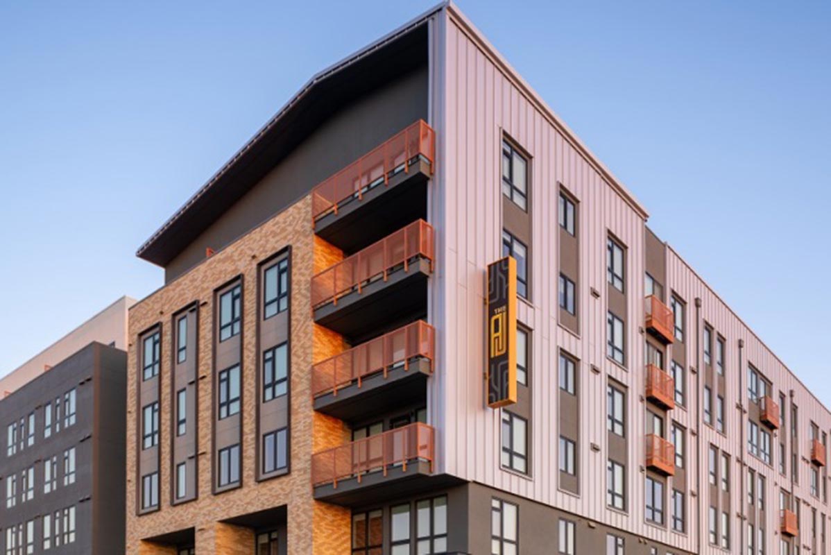Exterior view of The AJ apartment homes, Sacramento’s best place to live in 2026.